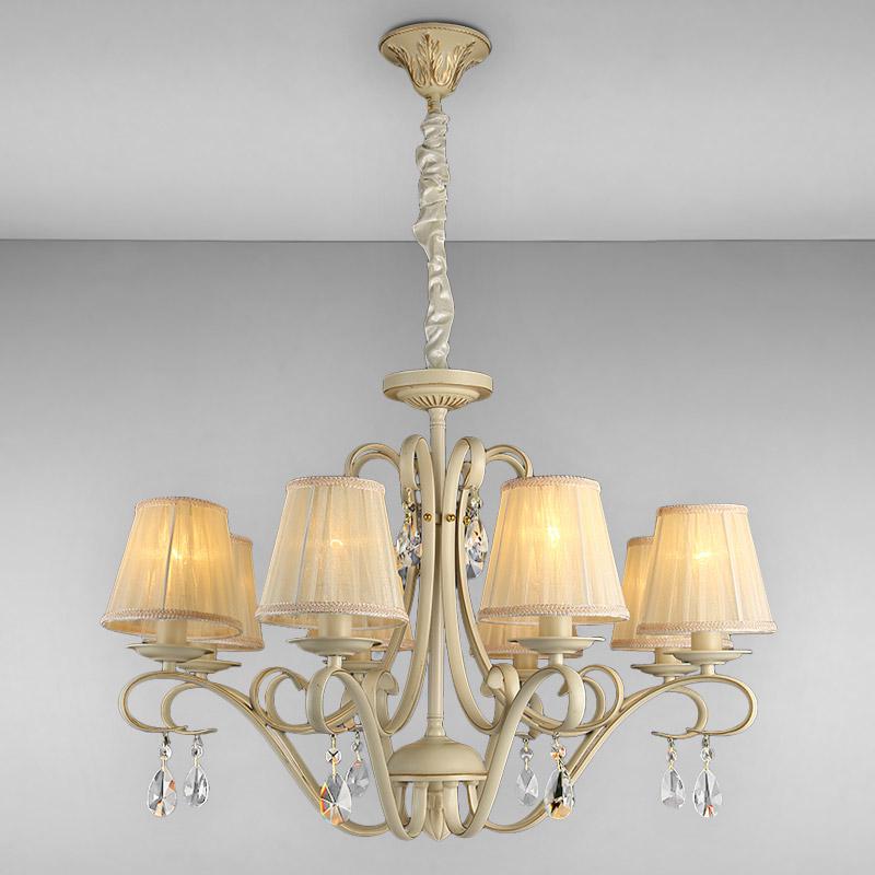 Люстра Light House LS-17150-8 CRM+GLD подвесная с абажурами Бежевый/Золотой (16484)
