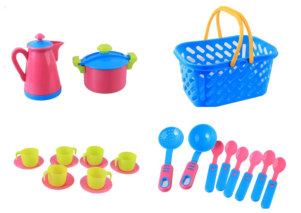 Игровой набор посуды в корзине KW 04 437 (AA12346224)