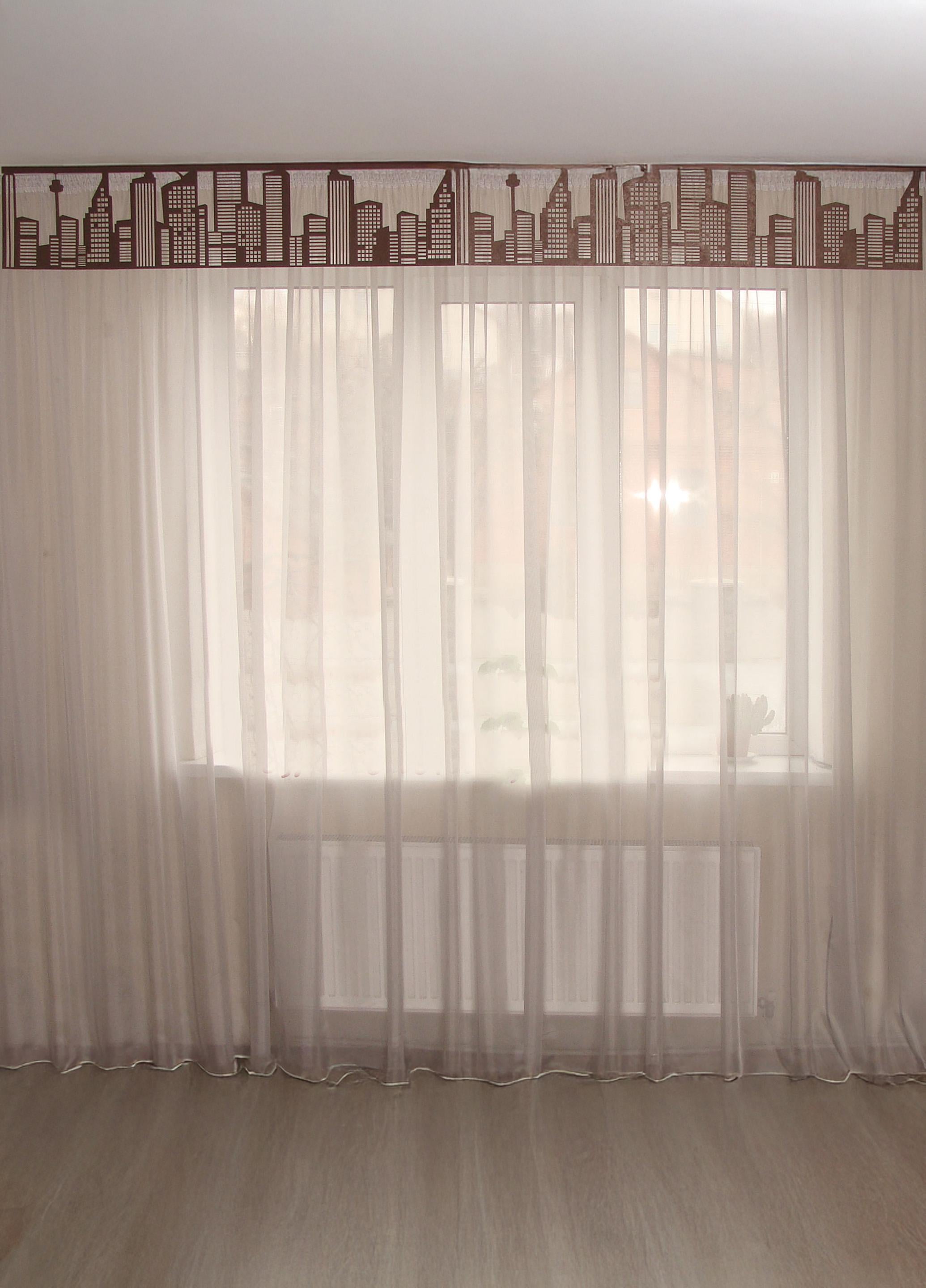 Ламбрекен жесткий Firanka City 2,5 м Шоколадный (140 3л)