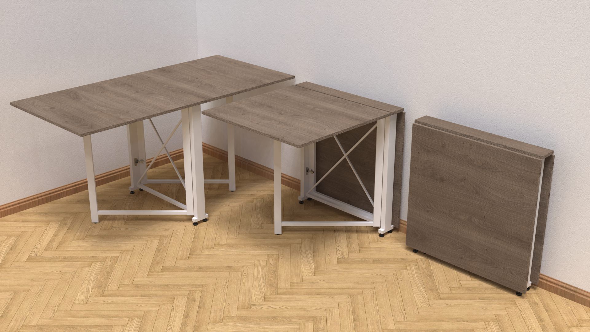 Стол-книжка трансформер Ferrum-decor Orion 2 металл/ДСП 16 мм 750x1520x730 мм Белый/Дуб Сонома Трюфель (ORI212) - фото 3 Стол-книжка трансформер Ferrum-decor Orion 2 металл/ДСП 16 мм 750x1520x730 мм Белый/Дуб Сонома Трюфель (ORI212) - фото 3