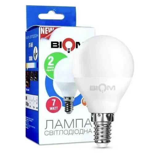 Світлодіодна лампа-куля матова Biom BT-566 G45 7W E14 4500К (27830071) Світлодіодна лампа-куля матова Biom BT-566 G45 7W E14 4500К (27830071)