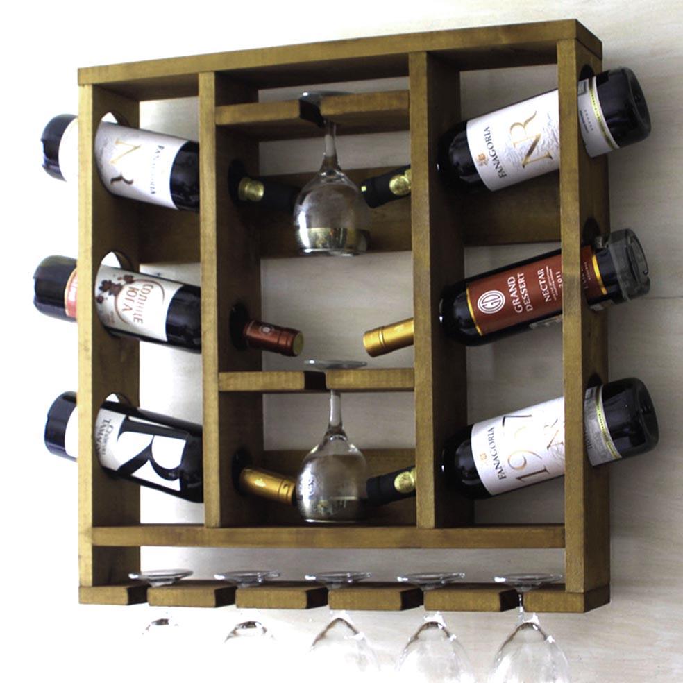 Полка для вина настенная из дерева Иваки Мускат (ПНК-005807)