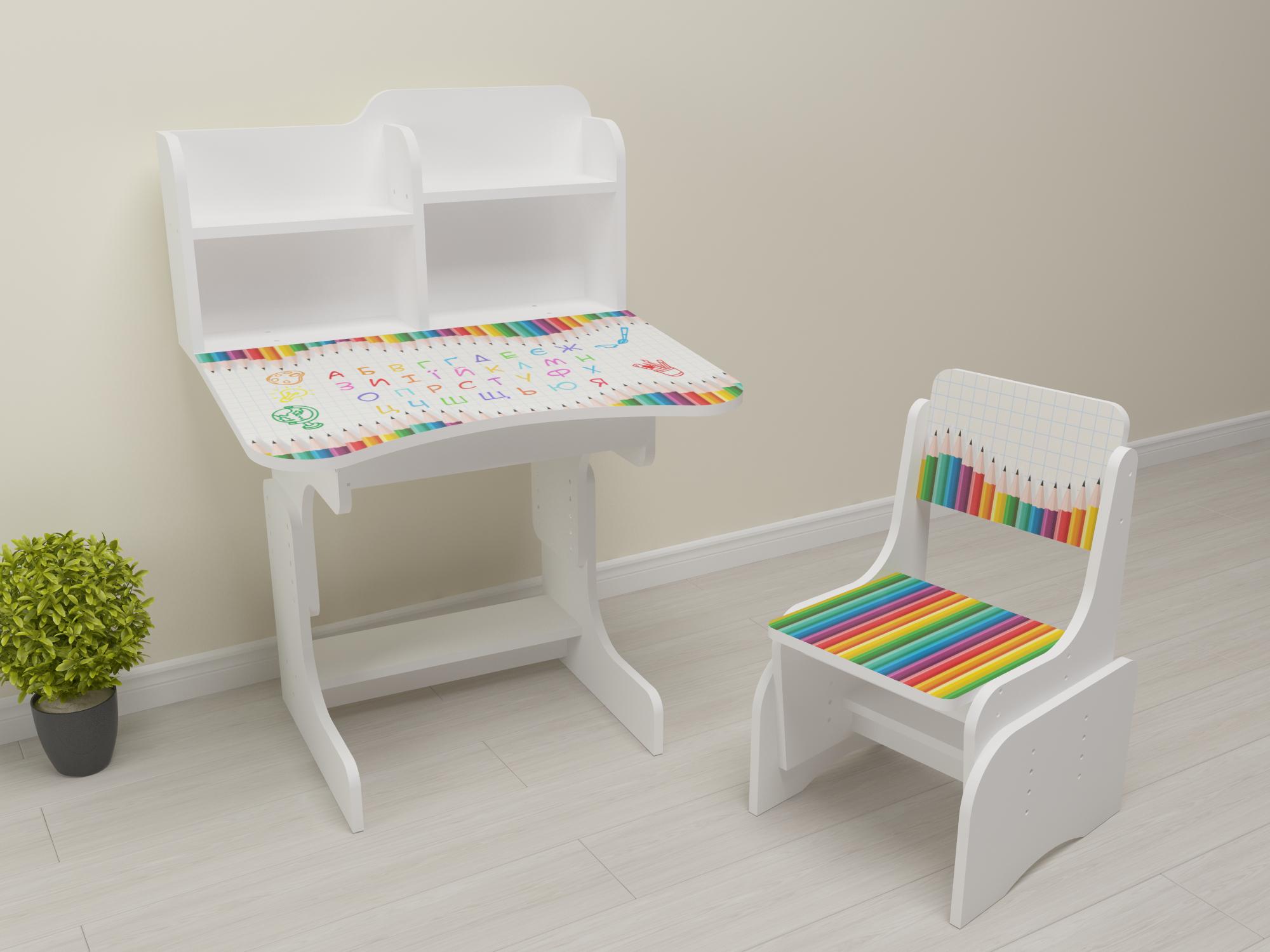 Комплект парта и стул-трансформеры от 3 лет Крандаши (031)