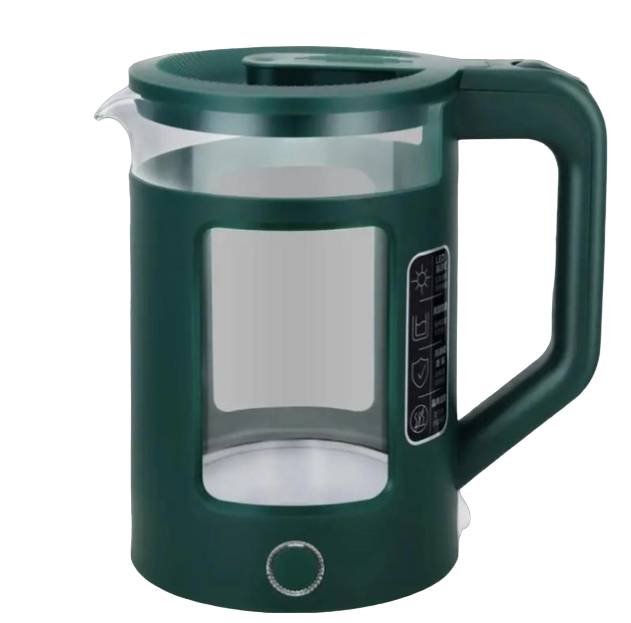 Електрочайник дисковий Rainberg RB-2220 LED підсвічування 2 л Темно-зелений