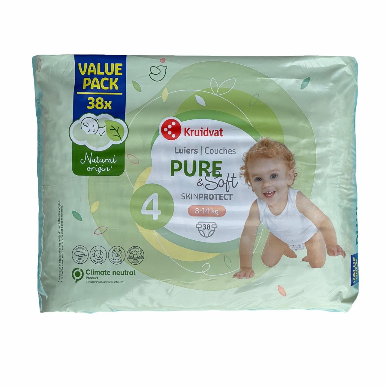 Підгузки дитячі Kruidvat Pure & Soft 4 8-14 кг 38 шт. (2172978351)