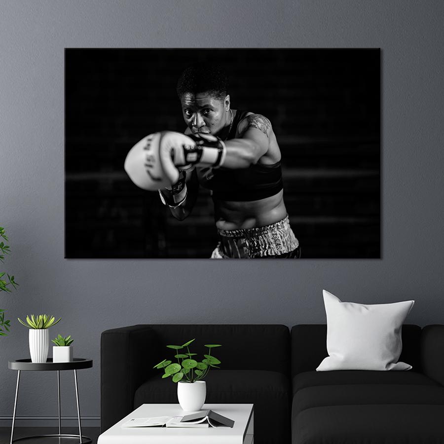 Картина спорт Девушка-боксер 120x80 см (A1269-1)