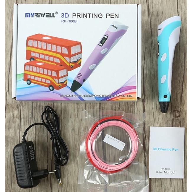 3D-ручка Myriwell 2 RP100B з LCD екраном з комплектом пластику 30 кольорів 150 м та трафаретами - фото 2 3D-ручка Myriwell 2 RP100B з LCD екраном з комплектом пластику 30 кольорів 150 м та трафаретами - фото 2