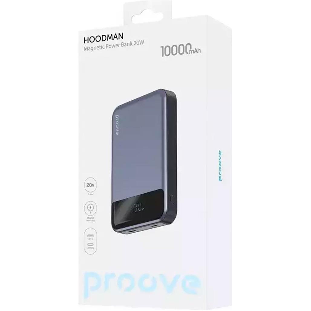 Внешний аккумулятор Proove Hoodman Magnetic 10000 mAh 20W Grey (PBH120010003) - фото 5 Внешний аккумулятор Proove Hoodman Magnetic 10000 mAh 20W Grey (PBH120010003) - фото 5