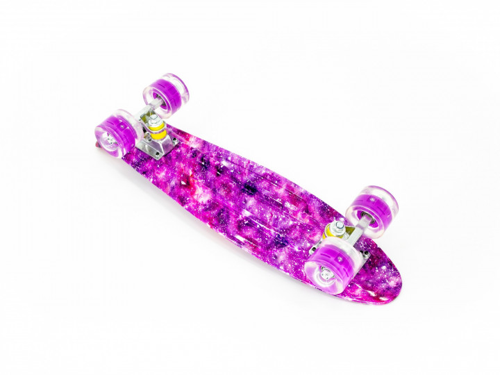 Пенни борд Penny Board подсветка колес космос фиолетовый - фото 2