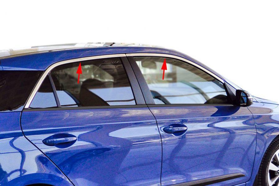 Верхние молдинги стекол Omsa Line для Hyundai I-20 2014-2020 гг. нержавеющая сталь Хром