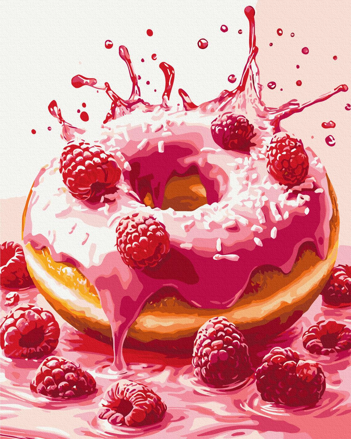 Картина по номерам Brushme Малиновый донат 40x50 см (BS54446) Картина по номерам Brushme Малиновый донат 40x50 см (BS54446)