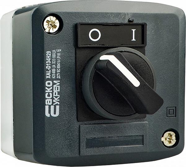 Пост одноместный АСКО-Укрем XAL-D134H29 0-1 2.5А 220V 1NO IP54Переключатель 2 позиционный (A0140020058)
