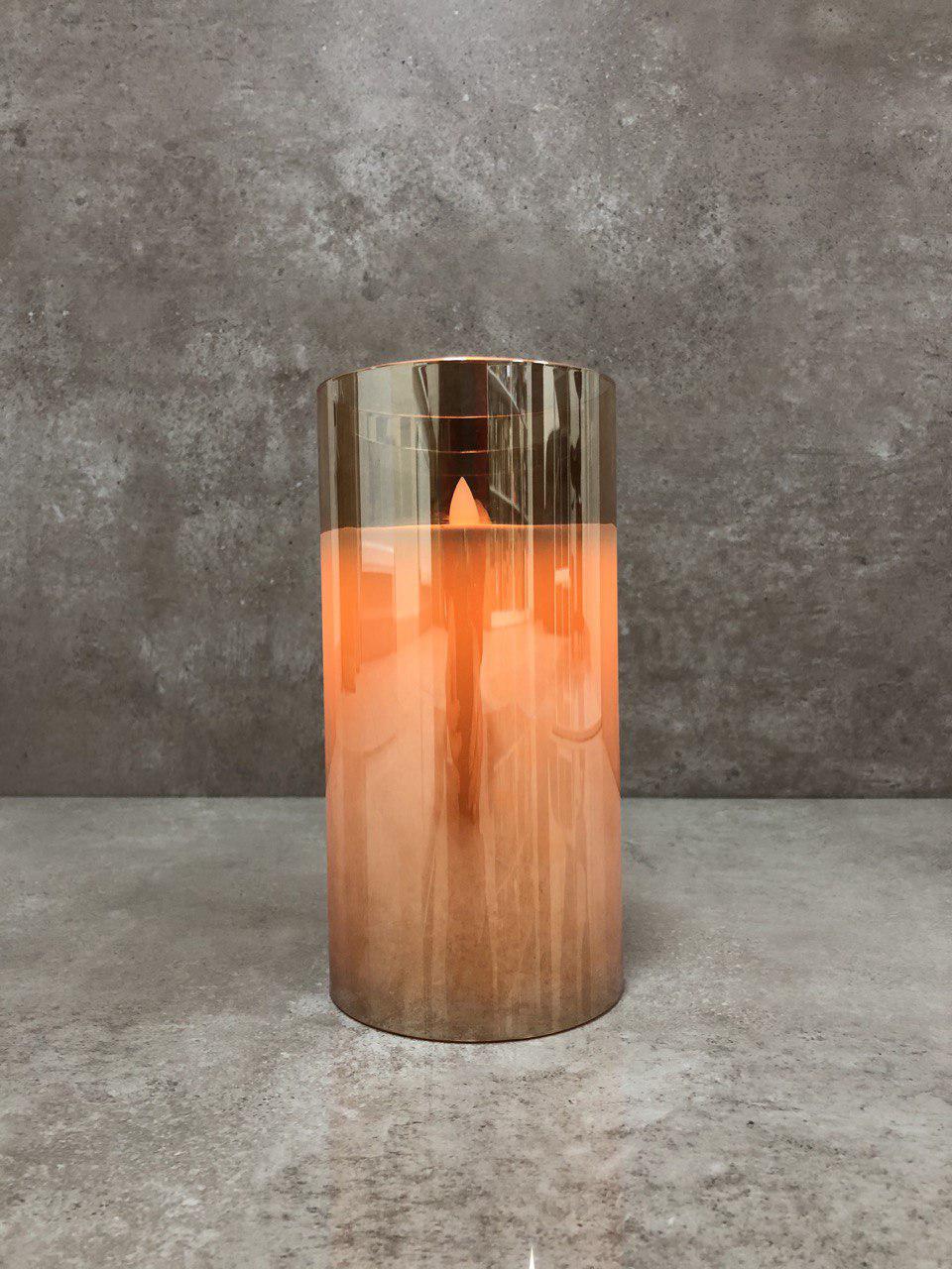 Нічник J-LINE з імітацією живого вогню 13 см Коричневий