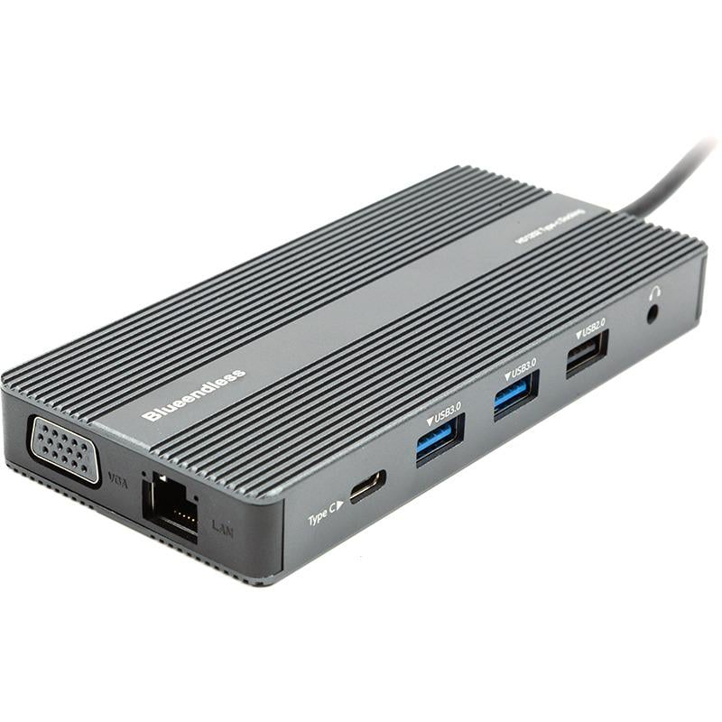 USB-хаб Blueendless USB Type-C 12в1 15 см 100W 4K Grey (CA913886)