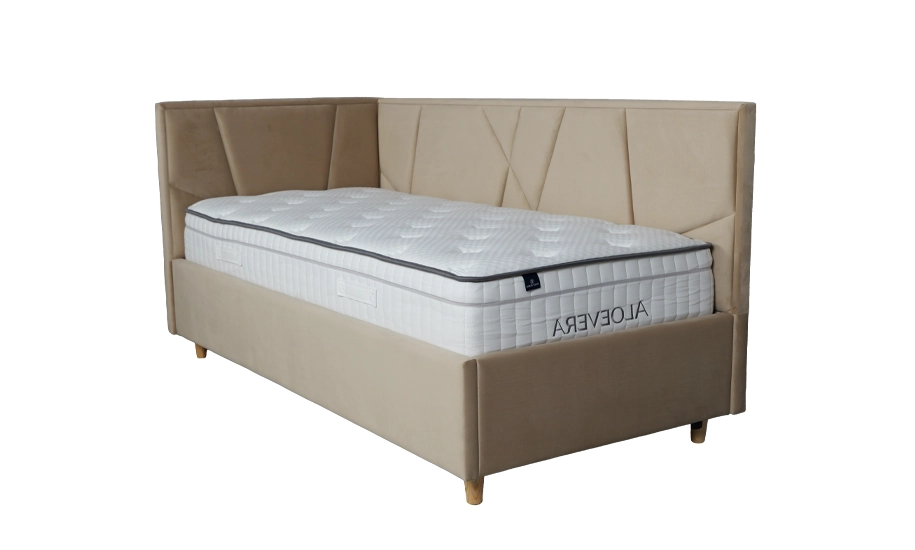 Кровать подростковая Нео левосторонняя с подъемным механизмом 90x200 см Бежевый (2147506577)