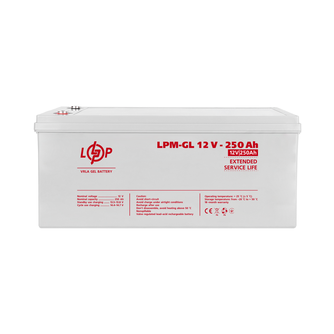 Аккумулятор гелевый LPM-GL 12V-250 Ah