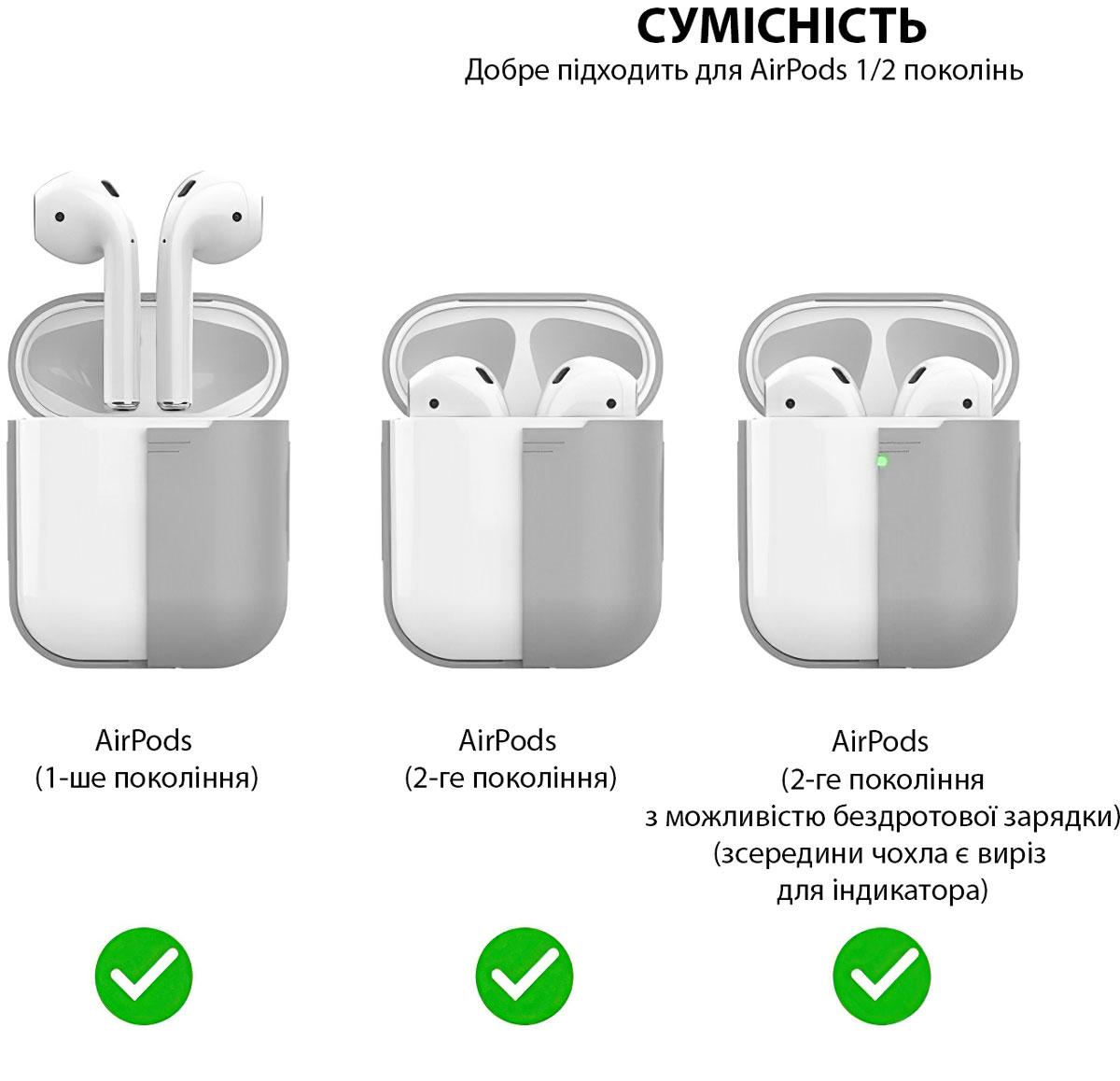 Чехол для наушников Airpods силиконовый Зеленый (1010164-Green) - фото 4