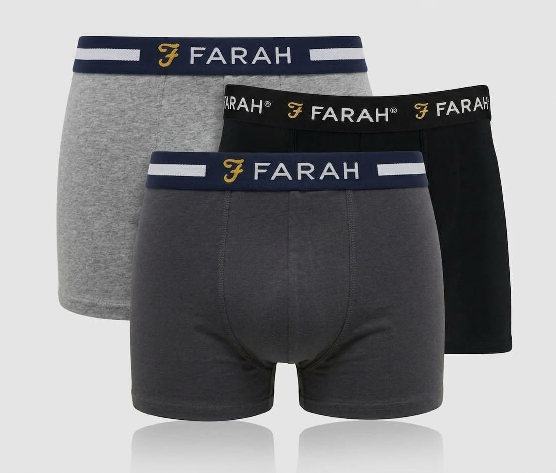 Набор мужских трусов Farah Underwear BOXER Shorts 3 шт. M Черный/Темно-Серый/Серый (987944) Набор мужских трусов Farah Underwear BOXER Shorts 3 шт. M Черный/Темно-Серый/Серый (987944)