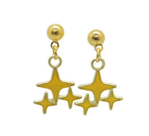 Серьги-гвоздики Liresmina Jewelry Звездопад 2,5 см Золотистый (1851635351)