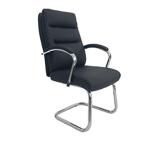 Офісне крісло Barsky Office Soft Leather ергономічне на полозах Black (BOS-01run)
