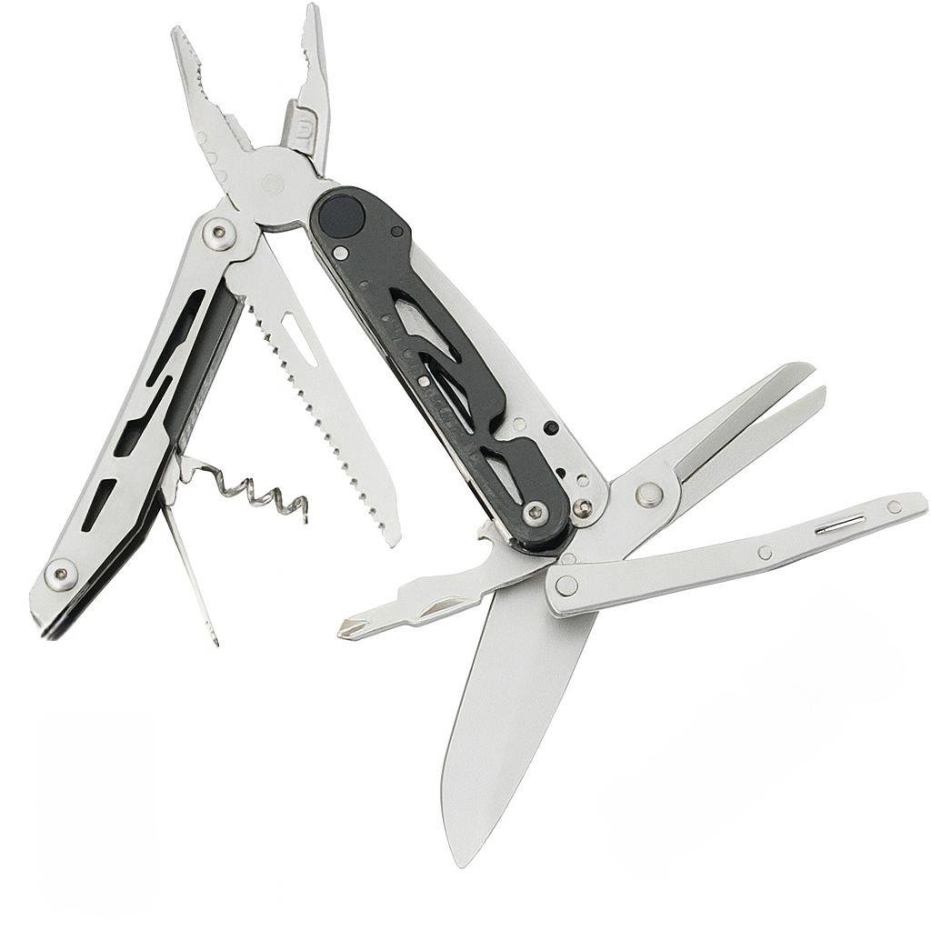 Мультитул складной Traveler MQ039 12в1 16 см с набором бит Темно-серый (30836040)