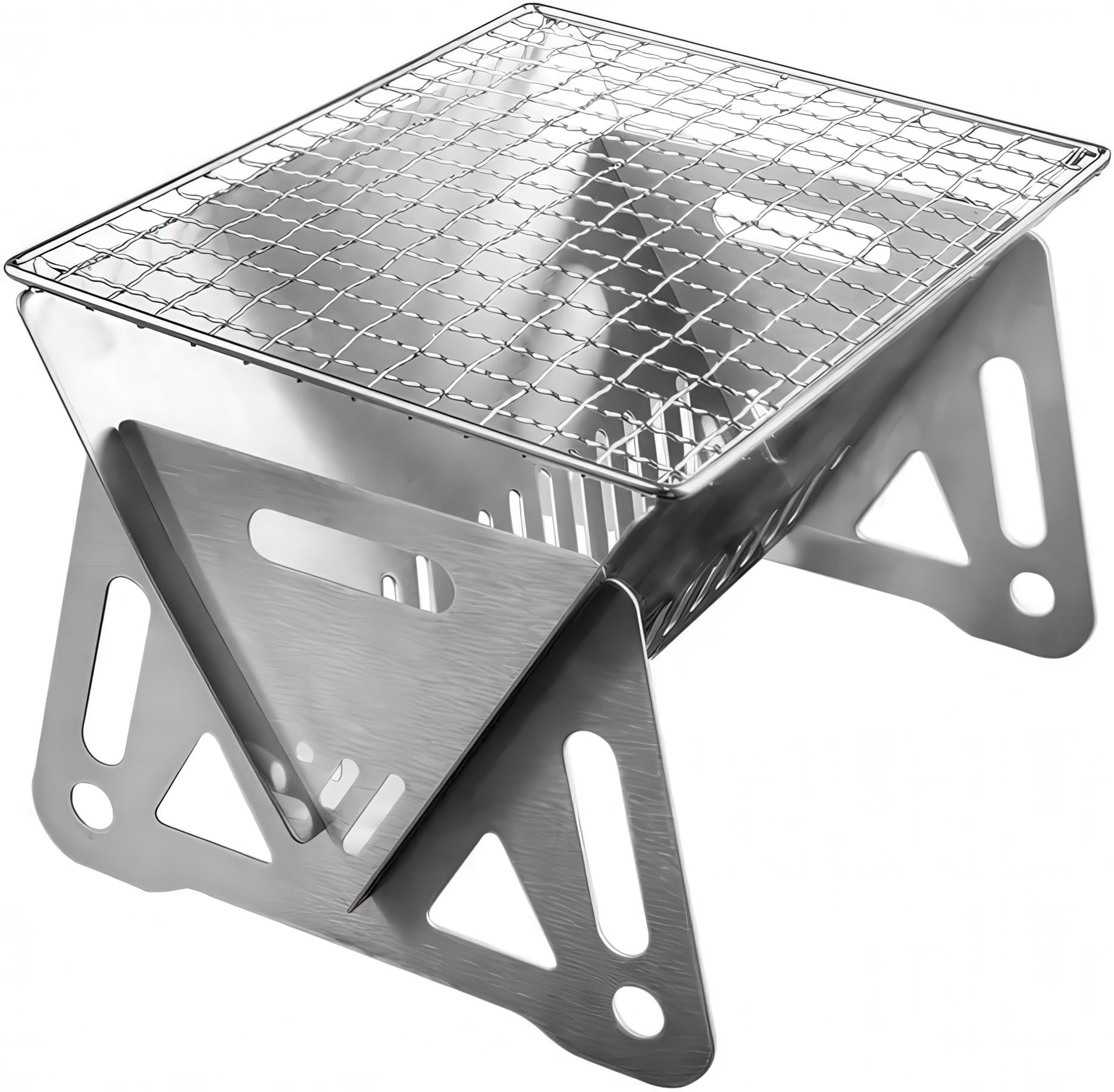 Разборный мини-мангал из нержавеющей стали с чехлом для пикников/походов и дачи
