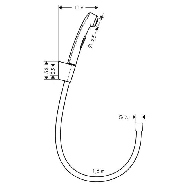 Комплект для гигиенического душа Hansgrohe 32128000 Хром (111636) - фото 2