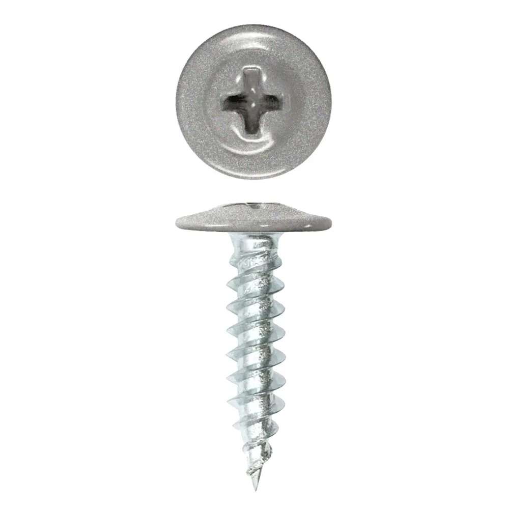 Саморез SIMBUD прессшайба 19 острая 1000 шт. RAL9006 (3463) - фото 1