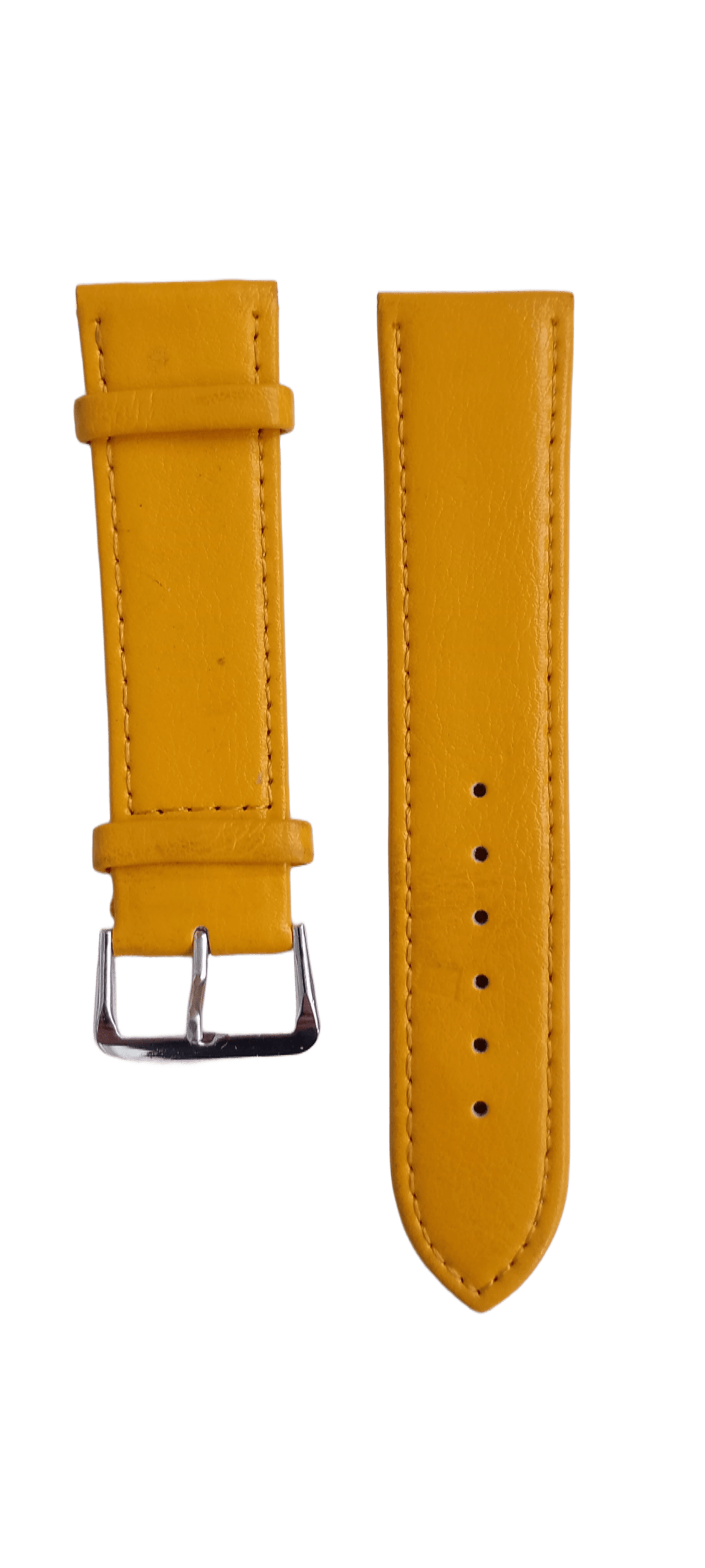 Ремешок для часов кожезаменитель гладкий 22х170 мм Желтый (2453О)