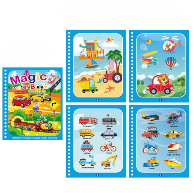 Розмальовка водна багаторазова з маркером 80846 Транспорт (1664953444)