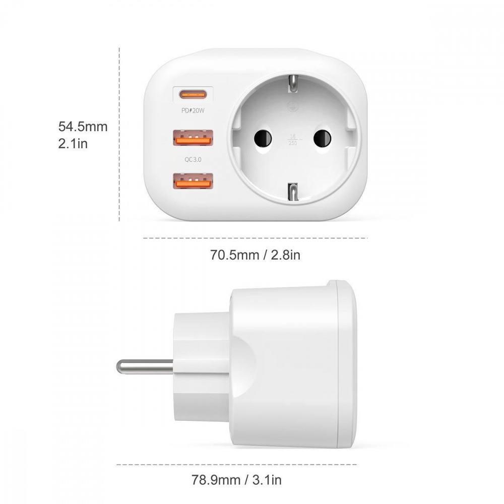 Розетка багатофункціональна Proove Multifunctional Socket PD-01 EU 1AC (12202298) - фото 7