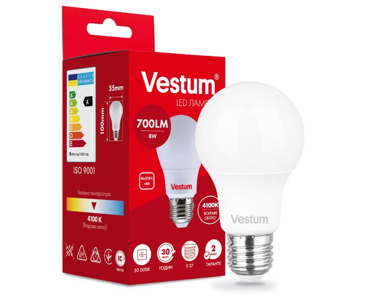 Светодиодная лампа Vestum A55 8W 4100K 220V E27 (1-VS-1107)