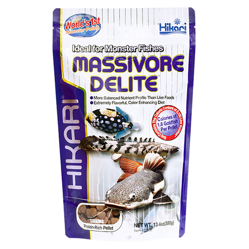 Корм Hikari Tropical Massivore Delite для крупных хищных донных рыб 20+ см таблетки ~10 мм 380 г тонущий (22036)