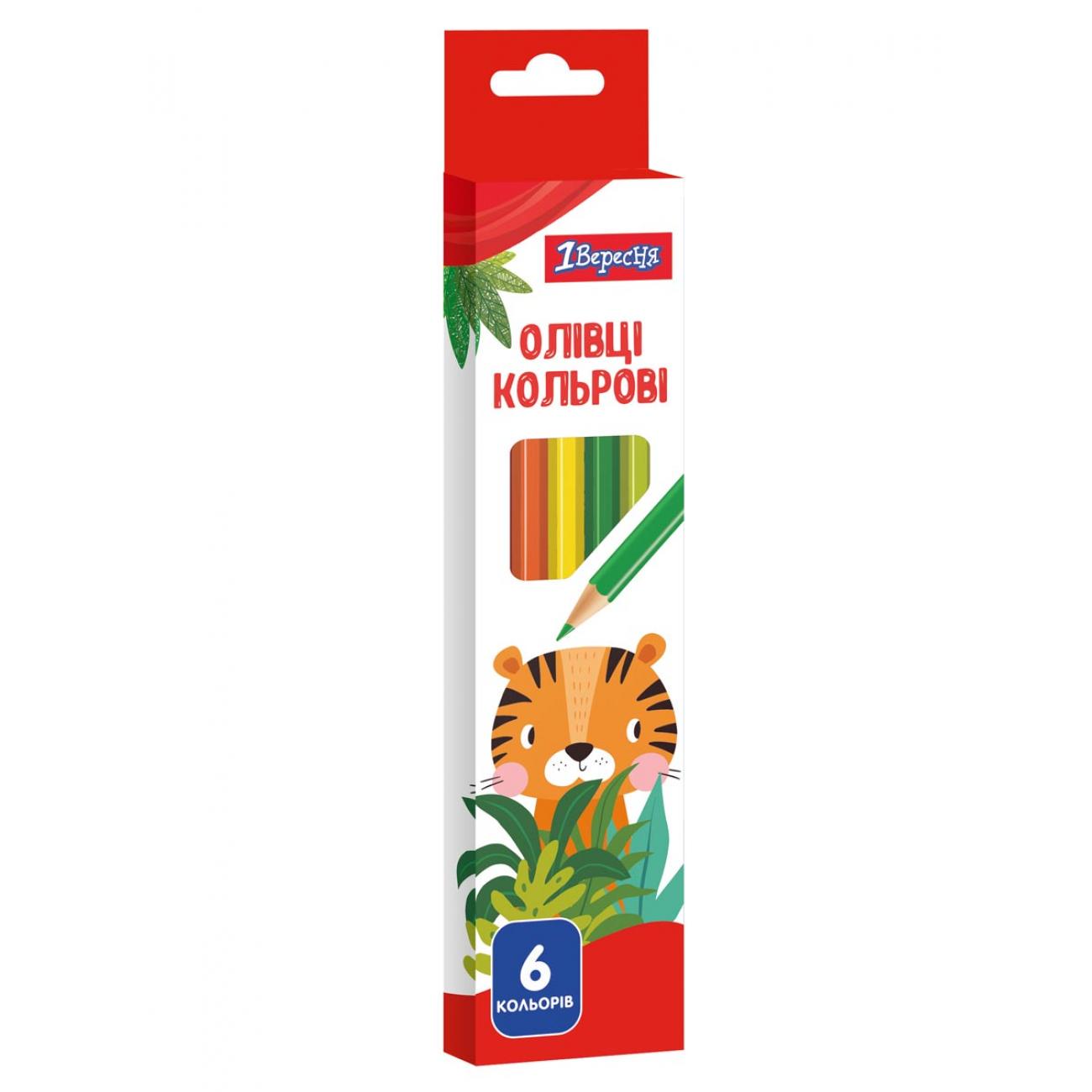 Олівці кольорові 1 Вересня Zoo Land 6 кольорів (MTT-147292)