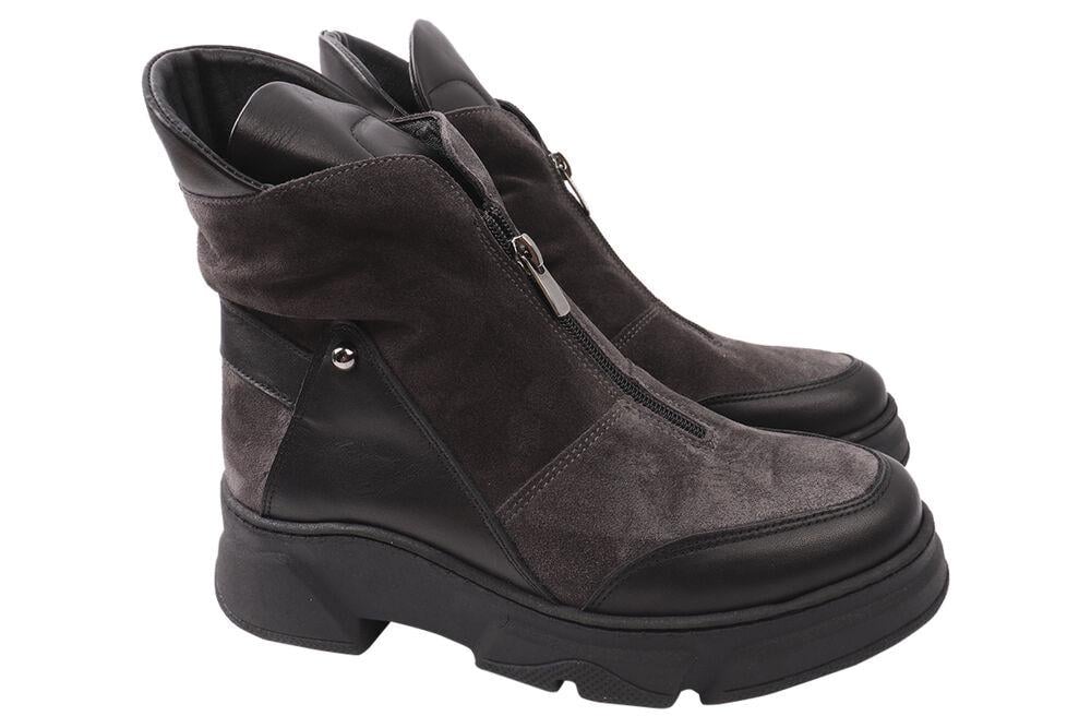 Ботинки женские Guero из замши на платформе высокие р. 36 Серый (372-21ZHC)