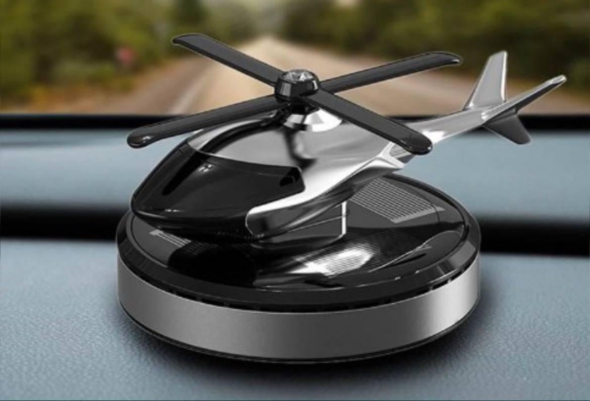 Ароматизатор для авто Вертоліт на сонячній батареї в подарунковій упаковці Silver (qbv-fel-b5i) - фото 6