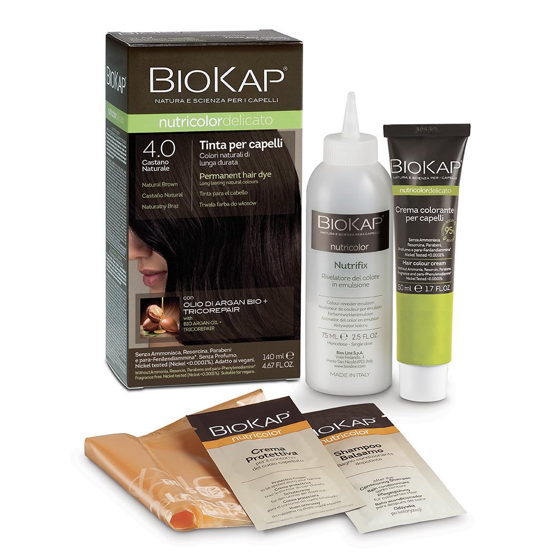 Краска для волос Bios Line BioKap Nutricolor Delicato 140 мл 4.0 Castano Naturale - фото 1 Краска для волос Bios Line BioKap Nutricolor Delicato 140 мл 4.0 Castano Naturale - фото 1