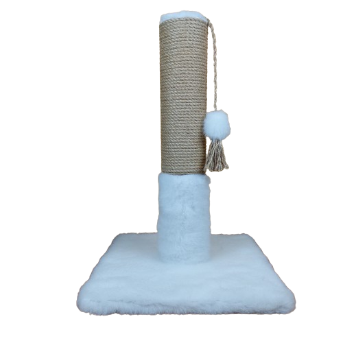 Кігтеточка для котів на підставці 53 см Білий/Бежевий