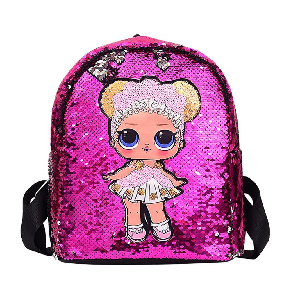 Рюкзак Mini с пайетками и куклой 36х22 см Pink (33435)