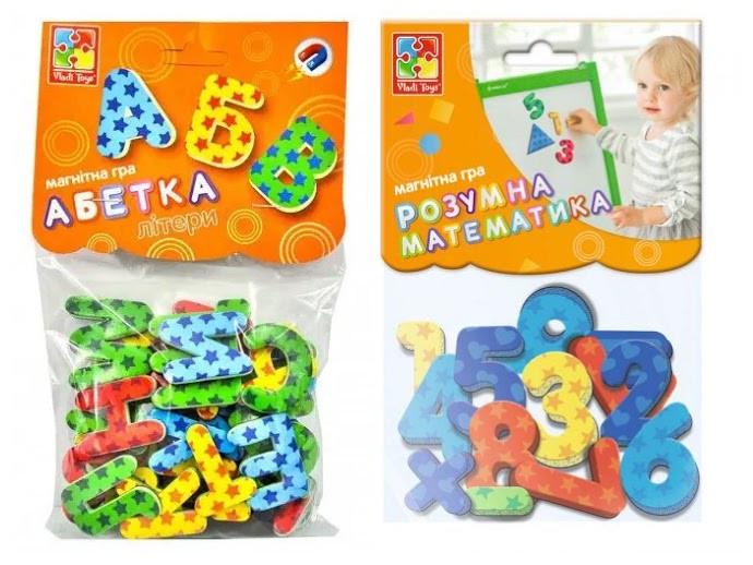 Дитячий ігровий набір Vladi Toys Магнітні абетки/цифри та геометричні фігури Дитячий ігровий набір Vladi Toys Магнітні абетки/цифри та геометричні фігури