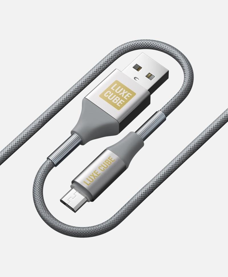 Кабель Luxe Cube Armored USB micro to USB 1 м Сірий (8889996432896) - фото 1