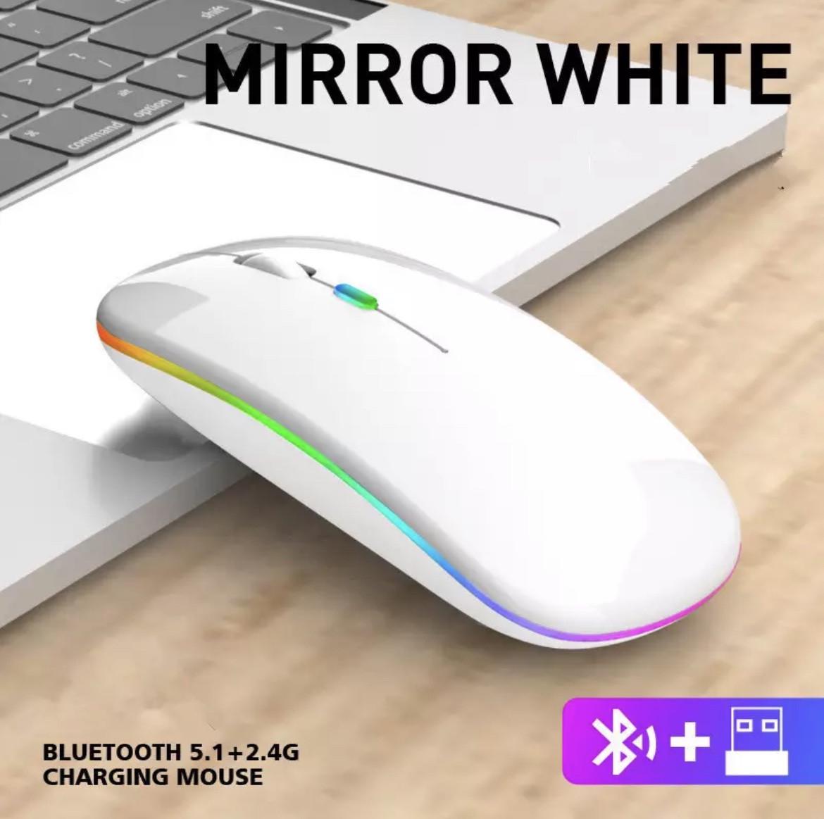 Миша ігрова безшумна iMice PM1 White 2,4G Bluetooth з акумулятором та підсвічуванням (10113135) - фото 4