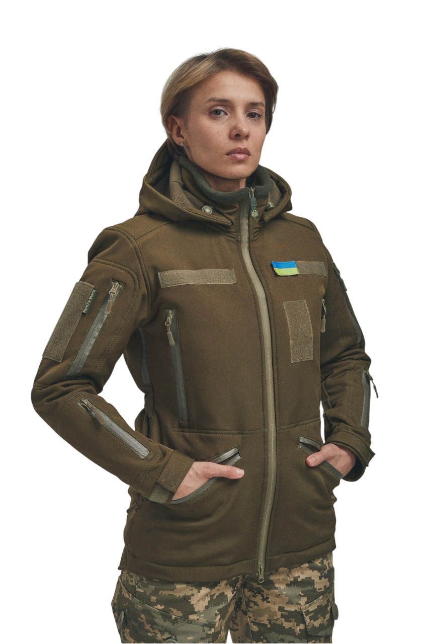 Куртка-трансформер женская зимняя FS Soft Shell 2в1 L Хаки (АРТ.0821-14-L)