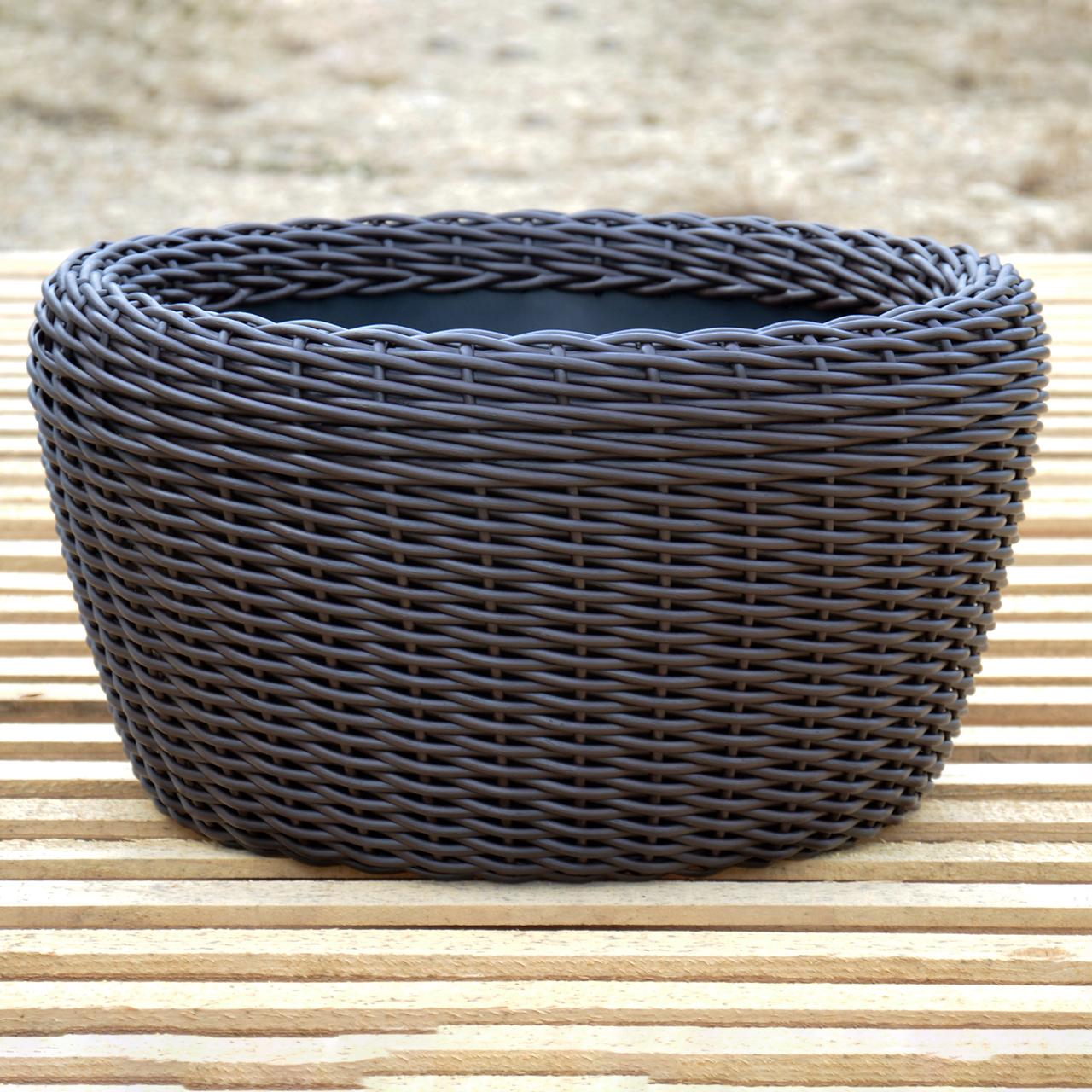 Кашпо велике для рослин та квітів з штучного ротангу/ручної роботи 45 л Венге (12343580) - фото 7 Кашпо велике для рослин та квітів з штучного ротангу/ручної роботи 45 л Венге (12343580) - фото 7