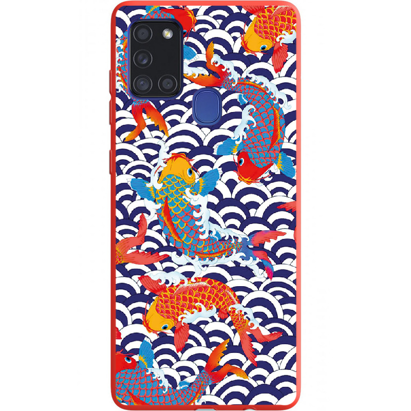 Чехол Boxface Samsung A217 Galaxy A21s Koi Fish Красный силикон (40006-up2477-40429)