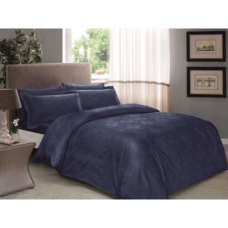 Постельное белье TAC жаккард Daria lacivert евро Синий (svt-2000022236317)
