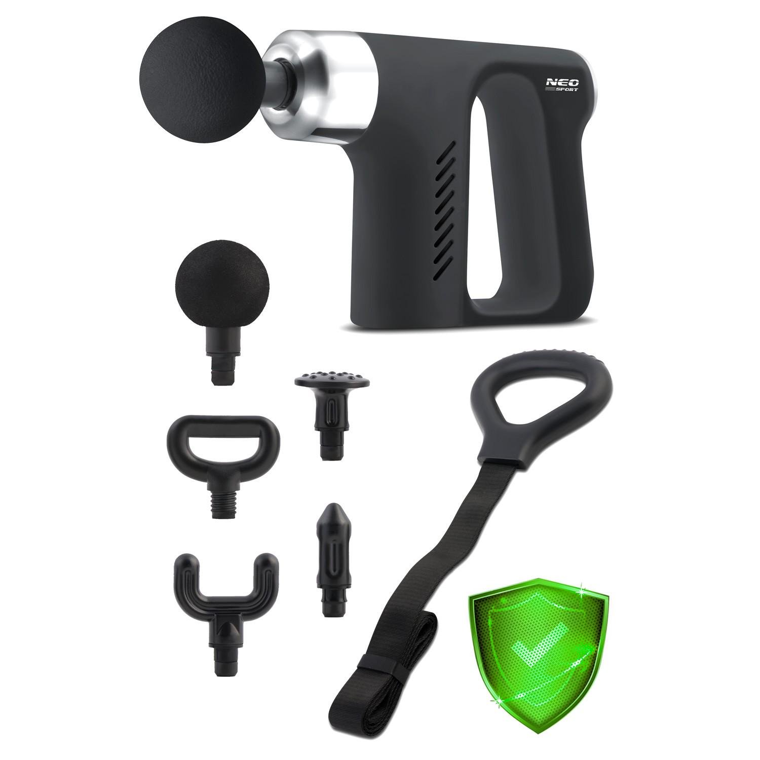 Масажний пістолет багатофункціональний NEO-SPORT NS-502 5 насадок Чорний (429835) - фото 10 Масажний пістолет багатофункціональний NEO-SPORT NS-502 5 насадок Чорний (429835) - фото 10