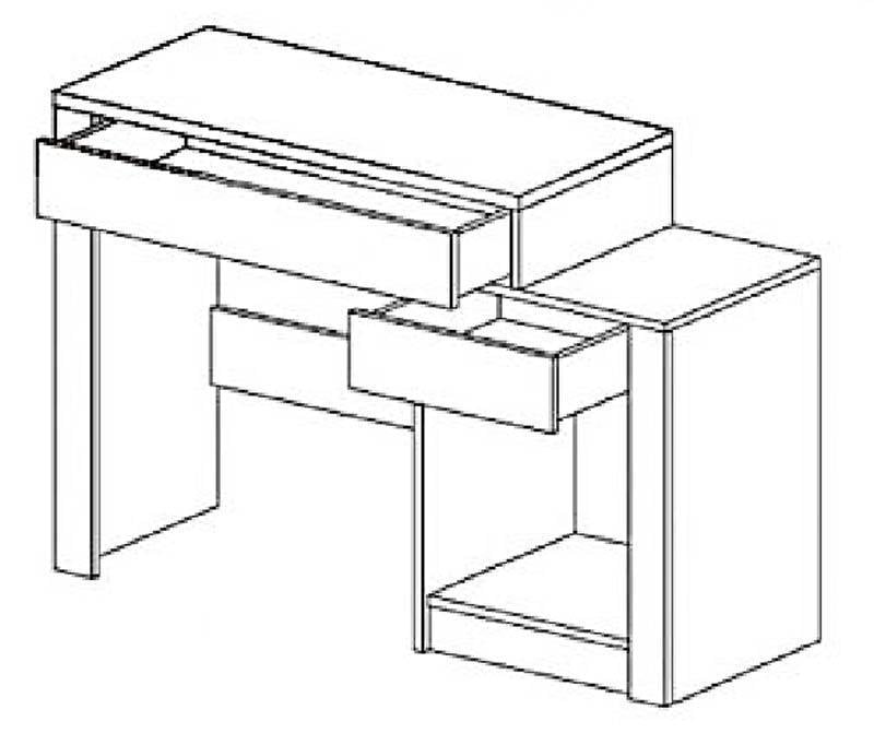 Туалетний столик Мебель-Сервіс Кім з дзеркалом 114,3х39,7х170 см Дуб кари білий/Сан-рено - фото 3