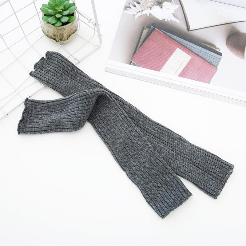 Мітенки довгі в рубчик One size Темно-сірий (1634) - фото 3