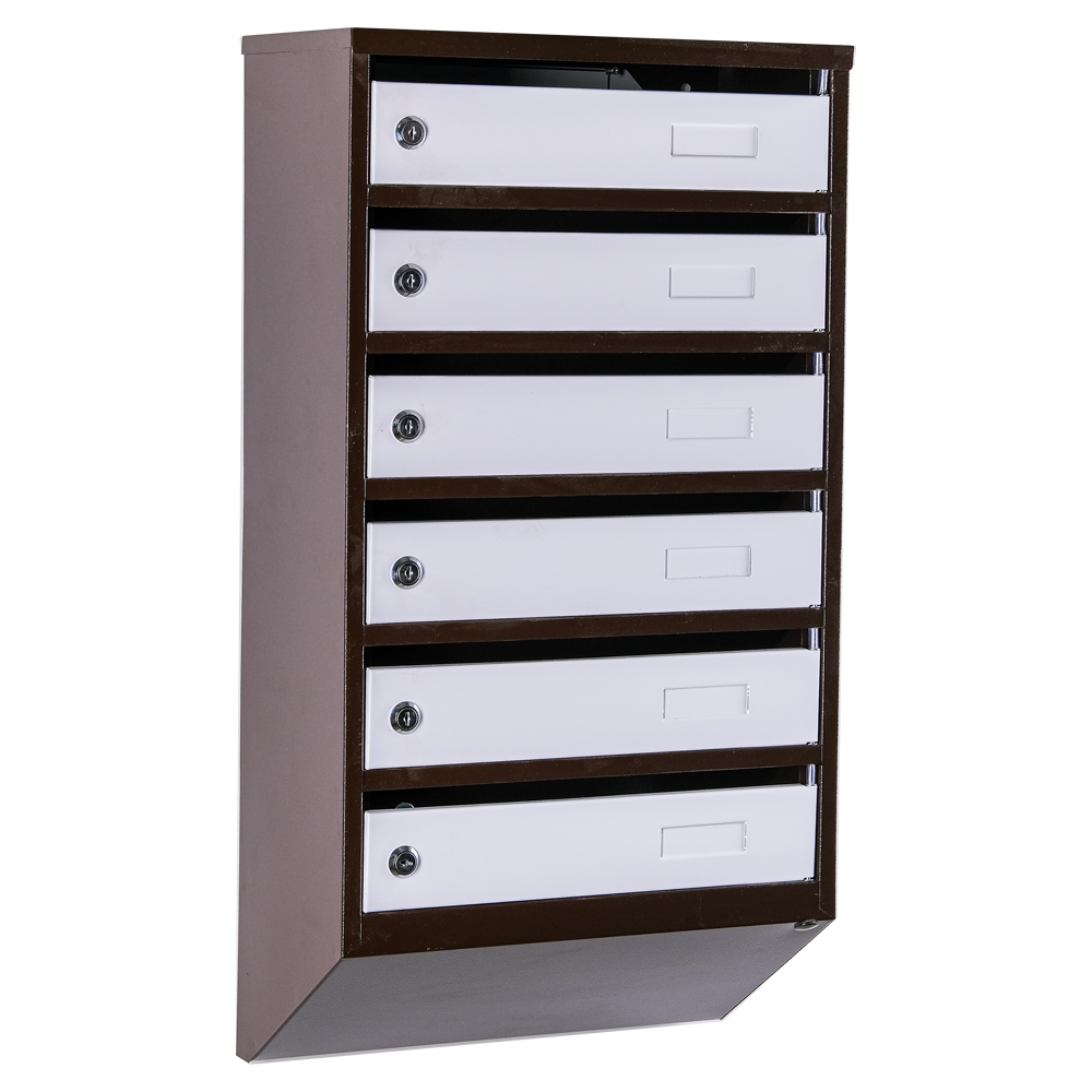 Ящик почтовый многосекционный Галиндустрия Р3ЯП06М Коричневый/Белый (8145266)